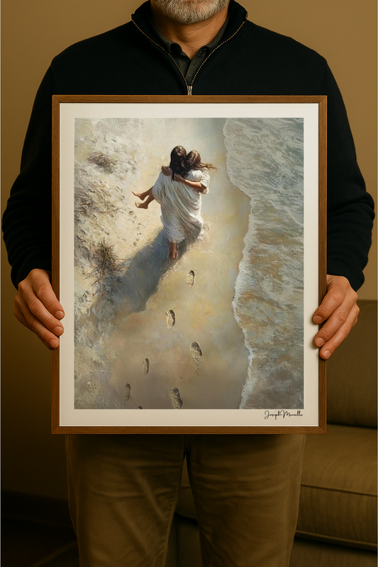 Footprints - Framed Canvas